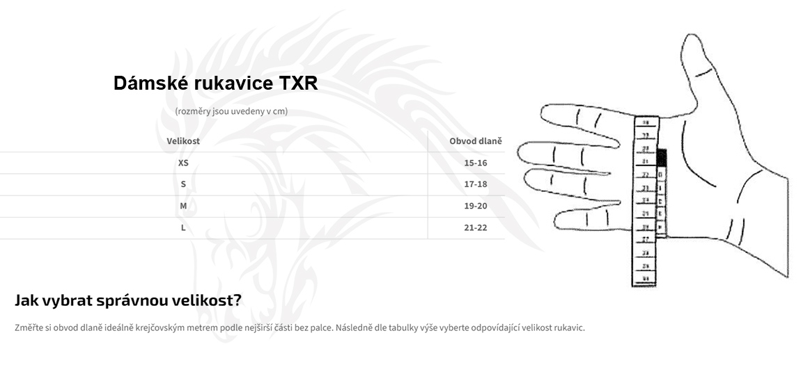TXR Dámské rukavice na motorku Prime černé XS